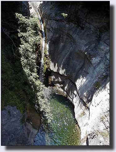 Chiomeni lake and the waterfall